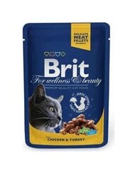 Brit Premium Chicken&Turkey 100g Kaķiem cena un informācija | Konservi kaķiem | 220.lv