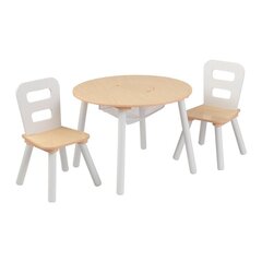 KidKraft apaļais galds un divi krēsli, balti-dabīgā krāsā cena un informācija | Bērnu krēsliņi un bērnu galdiņi | 220.lv
