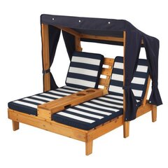 Kidkraft atpūtas krēsls diviem, ar saulessargu, zilā krāsā cena un informācija | Dārza mēbeles bērniem | 220.lv