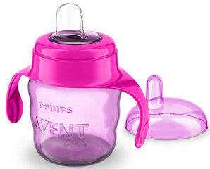 Neizlīstošā krūze ar silikona snīpi Philips Avent Premium 200 ml, SCF551/03, rozā cena un informācija | Bērnu pudelītes un to aksesuāri | 220.lv
