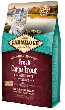 CARNILOVE CARP&TROUT STERILISED 6KG KAĶIEM cena un informācija | Sausā barība kaķiem | 220.lv