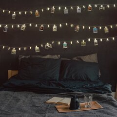 DecoKing vītne ar knaģiem fotogrāfijām Clear, 20 LED cena un informācija | Ziemassvētku lampiņas, LED virtenes | 220.lv