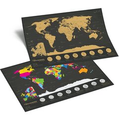 Nokasāma pasaules karte ar 7 pasaules brīnumiem Enno Vatti cena un informācija | Pasaules kartes | 220.lv