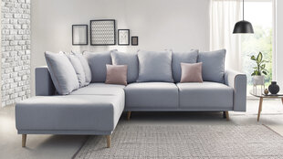 Mīksts stūra dīvāns Mola L, gaiši zils cena un informācija | Stūra dīvāni | 220.lv
