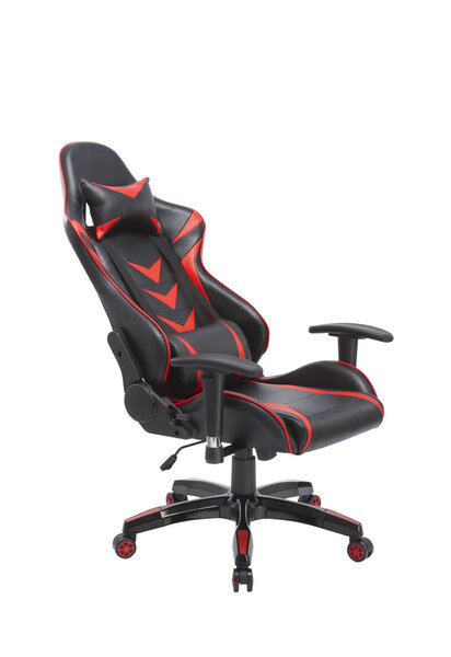 Spēļu krēsls NORE King, melns/sarkans lētāk