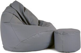 Sēžammaiss ar pufu Mega Comfort, mākslīgā āda, pelēks cena un informācija | Sēžammaisi, pufi | 220.lv