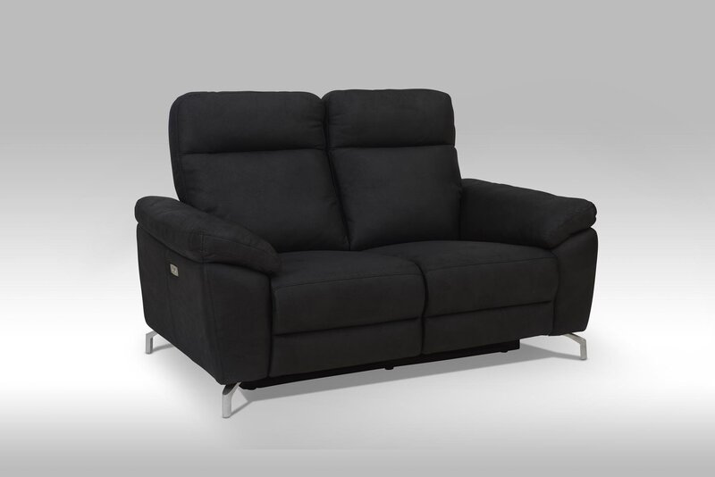 Dīvāns FurnHouse Selesta 2, gobelēns, melns cena
