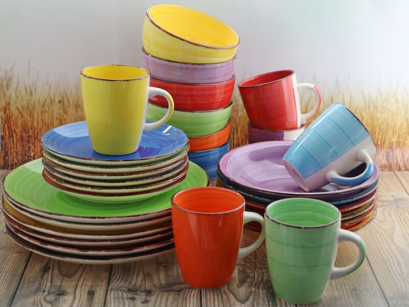 HTI keramikas zupas šķīvju komplekts Rainbow, 6 gab. cena