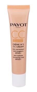 CC krēms apsārtušai ādai Payot Creme No2 CC Cream SPF50 40ml cena un informācija | Sejas krēmi | 220.lv