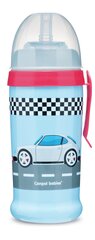 Sporta nepiloša dzeramā pudele ar salmiņu Canpol Babies Racing Cars, 56/516, tumši zila cena un informācija | Bērnu pudelītes un to aksesuāri | 220.lv