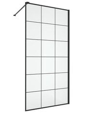 Industriālā stila dušas kabīne Wellneo Walk-In Black Frame cena un informācija | Dušas durvis, dušas sienas | 220.lv