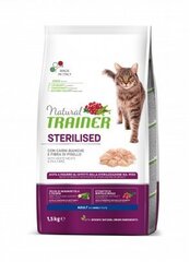 Trainer Natural Cat WH MEAT sterilizētiem kaķiem ar balto gaļu, 1,5kg cena un informācija | Sausā barība kaķiem | 220.lv