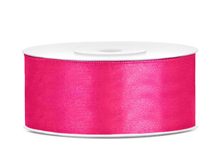 Satīna lente, tumši rozā, 25 mm/25 m, 1 gab./25 m cena un informācija | Dāvanu saiņošanas materiāli | 220.lv