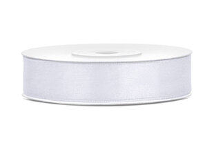 Satīna lente, balta, 12 mm/25 m, 1 gab./25 m cena un informācija | Dāvanu saiņošanas materiāli | 220.lv