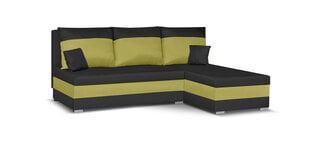 Universāls stūra dīvāns Bellezza Gustav,melns/zaļš cena un informācija | Stūra dīvāni | 220.lv