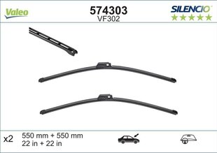 Valeo Silencio VF302 550/550mm stikla tīrītāju kompl. AUDI, SEAT cena un informācija | Logu slotiņas | 220.lv
