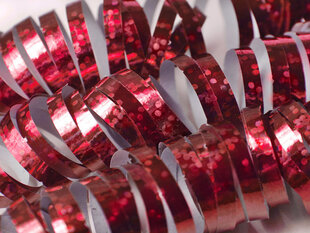 Hologrāfiska dekoratīvā lente, sarkana, 3,8m (1 iepak/ 18 gab) cena un informācija | Dāvanu saiņošanas materiāli | 220.lv
