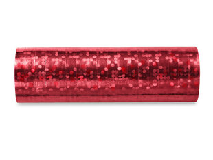 Hologrāfiska dekoratīvā lente, sarkana, 3,8m (1 iepak/ 18 gab) cena un informācija | Dāvanu saiņošanas materiāli | 220.lv