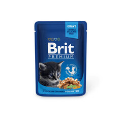 Brit Premium konservi kaķēniem maisiņā Chicken Chunks Kitten 100g x 24gab cena un informācija | Konservi kaķiem | 220.lv