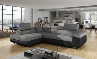 Stūra dīvāns Anton, pelēks/melns cena un informācija | Stūra dīvāni | 220.lv