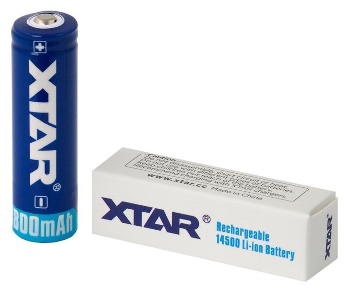 XTAR 14500 akumulatori 3.7V XTAR litija 800 mAh iepakojumā 1 gb. cena