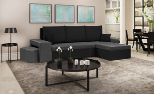 Stūra dīvāns Bellezza Dakota, melns/tumši pelēks cena un informācija | Stūra dīvāni | 220.lv