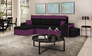 Stūra dīvāns Bellezza Dakota, violets/melns cena un informācija | Stūra dīvāni | 220.lv