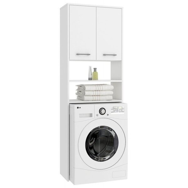 Skapis virs veļas mašīnas NORE FIN, balts cena un informācija | Vannas istabas skapīši | 220.lv