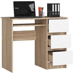 Письменный стол Nore A6, правый, цвета дуба/белый цена и информация | Компьютерные, письменные столы | 220.lv