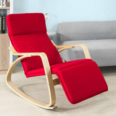 Šūpuļkrēsls SoBuy FST16-R, sarkans/brūns cena un informācija | Atpūtas krēsli | 220.lv