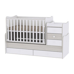 Augoša bērna gultiņa ar kumodi Lorelli Maxi Plus New, 110x62, balta cena un informācija | Zīdaiņu gultas | 220.lv