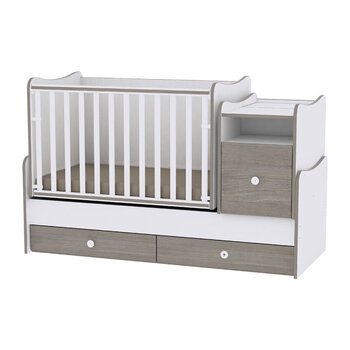Augoša bērna gultiņa ar kumodi Lorelli Trend Plus New, 110x62, baltas/brūnas krāsas cena un informācija | Zīdaiņu gultas | 220.lv