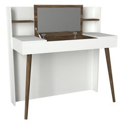 Kosmētikas galdiņš ar spoguli Kalune Design Retro, brūns/balts cena un informācija | Kosmētikas galdiņi | 220.lv