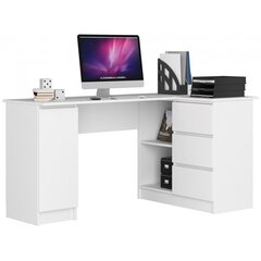 Письменный стол NORE B20, правый вариант, белый цена и информация | Компьютерные, письменные столы | 220.lv