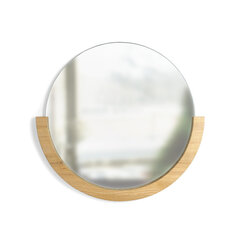 Apaļš koka spogulis Umbra Mira, 53 cm, gaiši brūns cena un informācija | Spoguļi | 220.lv
