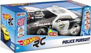Attālināti vadāma policijas automašīna Hot Wheels RC Police Pursuit 1:16 cena un informācija | Rotaļlietas zēniem | 220.lv