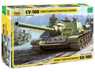 Zvezda 3688 Soviet Tank Destroyer SU-100 Plastic kit 1:35 cena un informācija | Līmējamie modeļ | 220.lv