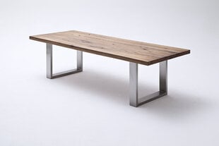 Pusdienu galds MC Akcent Castello, 240x100 cm, brūns/sudrabains cena un informācija | Virtuves galdi, ēdamgaldi | 220.lv