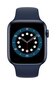 Viedais pulkstenis Apple Watch Series 6 (GPS, 44 mm) Blue Aluminium Case with Deep Navy Sport Band cena