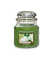 Aromātiskā svece Yankee Candle Classic Medium Jar Vanilla Lime 411 g cena un informācija | Sveces un svečturi | 220.lv
