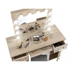Tualetes galdiņš Classic 12 LED Sonoma cena un informācija | Kosmētikas galdiņi | 220.lv