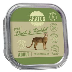 Araton Adult Cat with Duck and Rabbit konservēta barība ar pīli un trušiem pieaugušiem kaķiem, 85 g cena un informācija | Gardumi kaķiem | 220.lv
