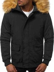 Melna bomber stila ziemas vīriešu jaka &quot;Lemor&quot; cena un informācija | Vīriešu virsjakas | 220.lv