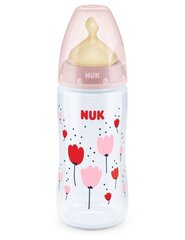 Polipropilēna pudelīte ar temperatūras kontroli NUK FC+, 300 ml, 0-6 mēn. cena un informācija | Bērnu pudelītes un to aksesuāri | 220.lv