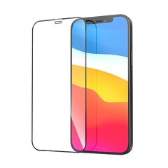 Fusion Full Glue 5D Tempered Glass Aizsargstikls Pilnam Ekrānam Apple iPhone 12 Pro Melns cena un informācija | Ekrāna aizsargstikli | 220.lv