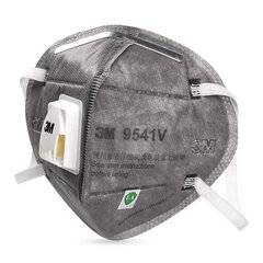 Respirators 3M 9541V FFP2 ar oglekļa filtru 10 gab cena un informācija | Galvas aizsargi | 220.lv
