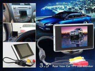 PMC-250 3.5" bezvadu parkošanas sistēmas monitors ar kameru un sensoriem cena un informācija | Parkošanas sistēmas | 220.lv