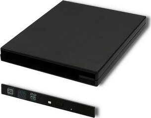 Qoltec ārējā USB 2.0 9,5 mm SATA optiskā diskdziņa ārējais korpuss cena un informācija | Optiskie diskdziņi | 220.lv