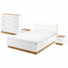 Guļamistabas komplekts Selsey Montroy 140x200 cm, balts cena un informācija | Komplekti guļamistabai | 220.lv