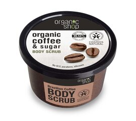 Organic Shop ķermeņa pīlings Coffe 250 ml cena un informācija | Ķermeņa skrubji | 220.lv